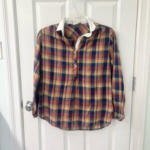 Vintage plaid women’s collared shirt